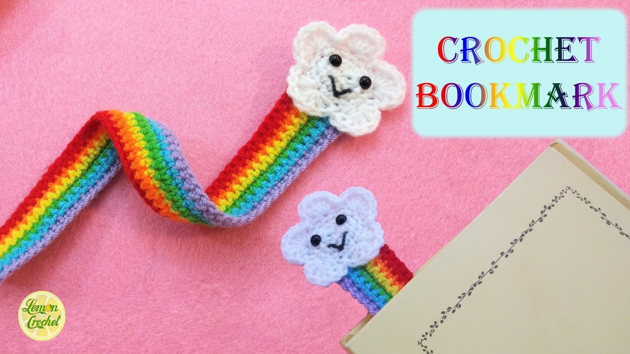 How to Crochet Rainbow Bookmark | Beginners Crochet Tutorials | Lemon Crochet????