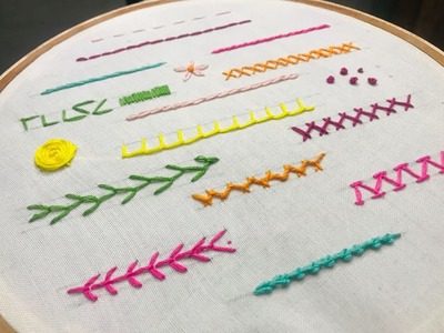 Lesson # 2 Hand embroidery for beginners  18 Basic Embroidery stitches for beginners