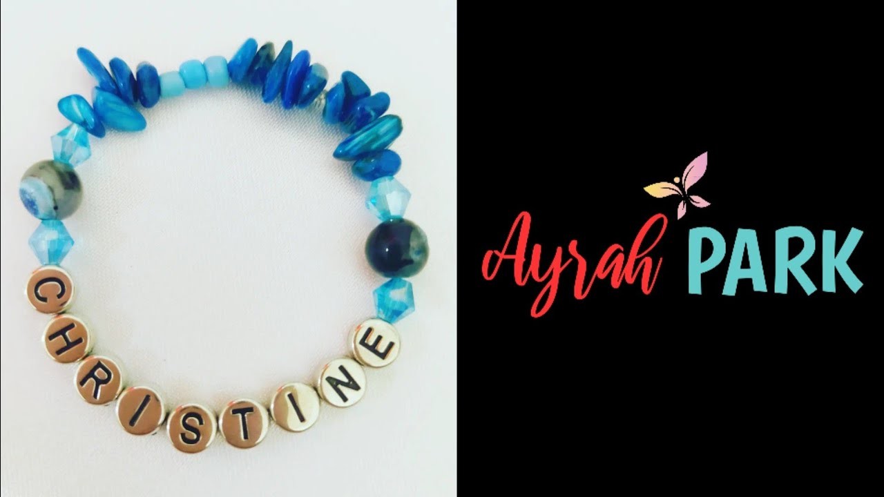 LET'S MAKE A BRACELET Aira Jewels Lucky Charm Letter Bracelets With Jasper Stone