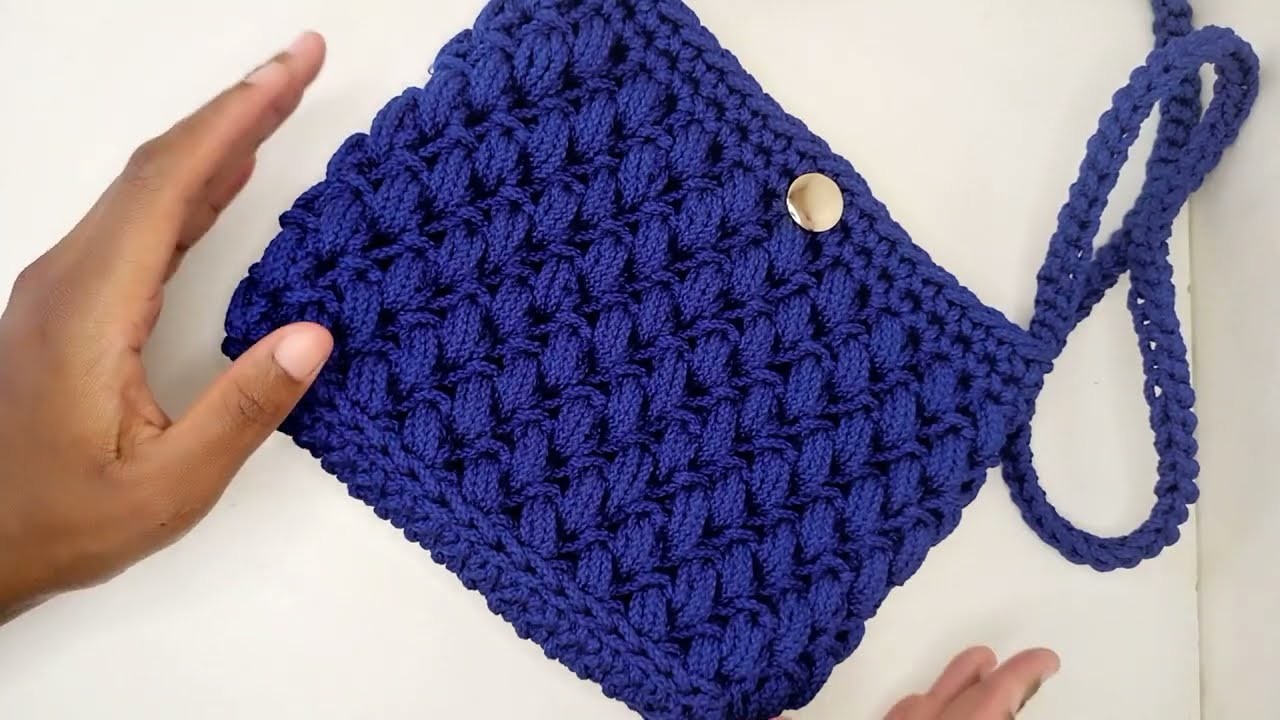 MAKE A CROCHET BAG WITH PUFF STITCH - bolsa de crochet