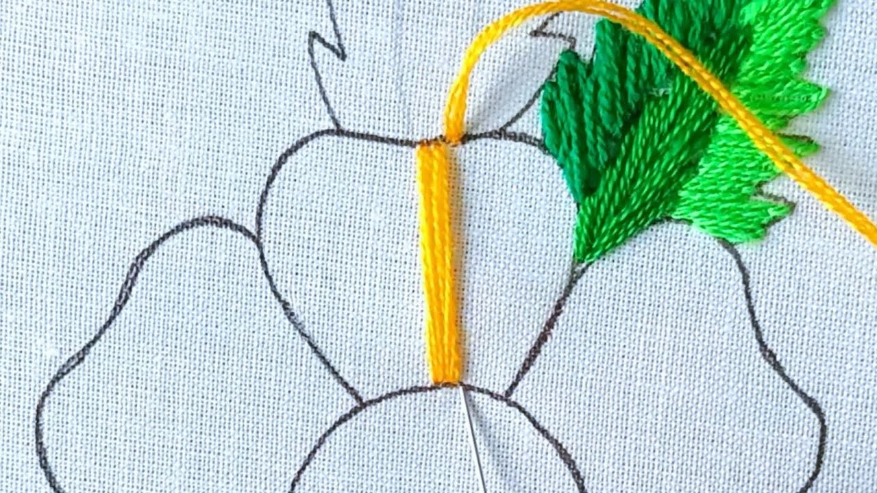Most Fancy flower hand embroidery tutorial with basic stitches, Needle work flower Knitting tutorial