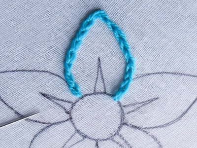 New hand embroidery flower design with easy chain stitch variation tutorial
