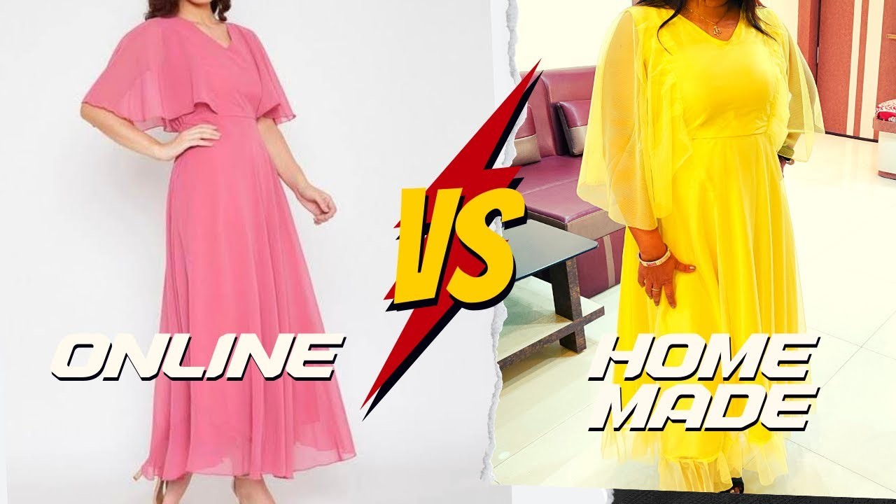 One Piece Dress Making Tutorial . Frock Making Tutorial. Online vs Homemade