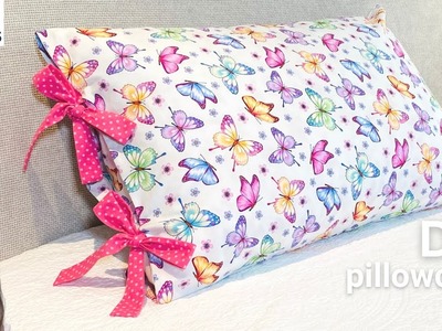 Pretty Pillowcase with Bow Ties and Inner Flap  - Easy Room Decoration