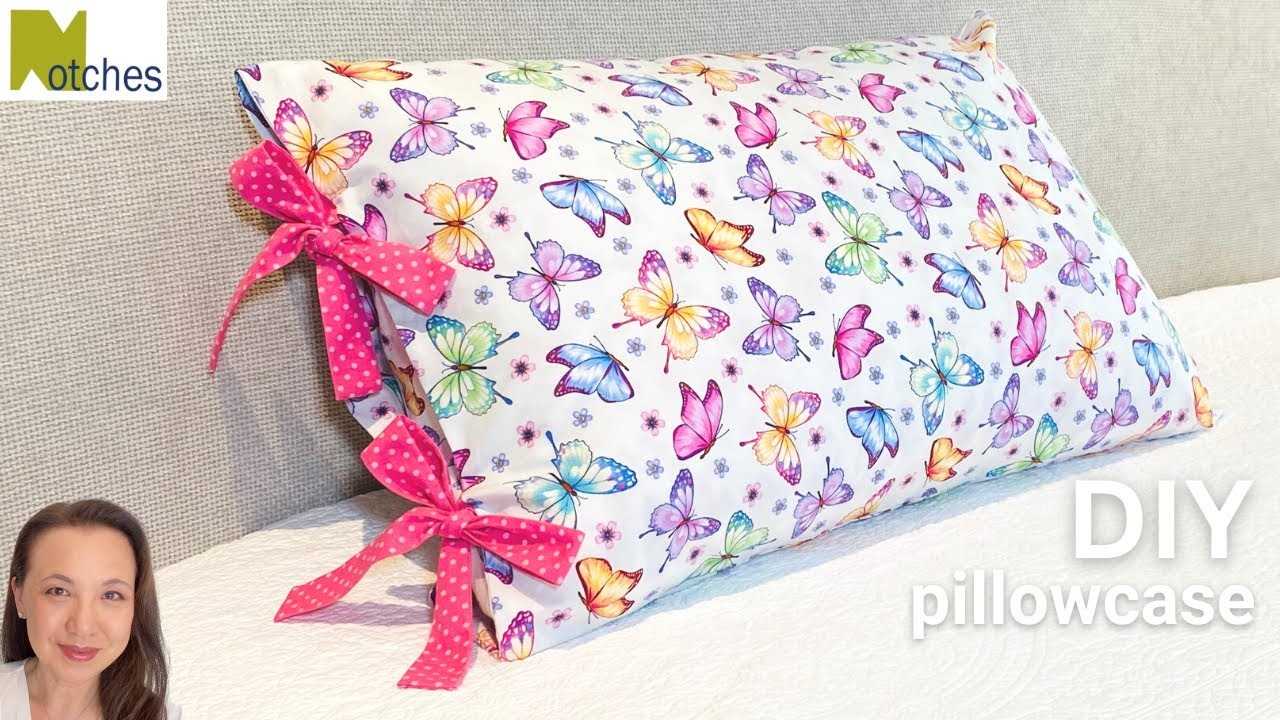 Pretty Pillowcase with Bow Ties and Inner Flap  - Easy Room Decoration