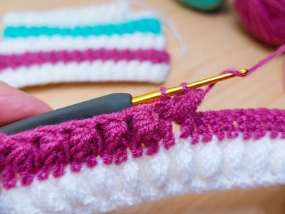The most widely used crochet pattern only and only in two rows. En çok kullanılan tığ işi modeli