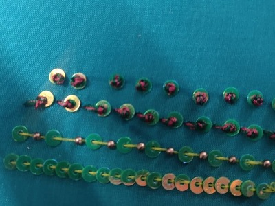 Aari embroidery tutorial #5.sequins with french knot.and bead stitching.@sunaariwork