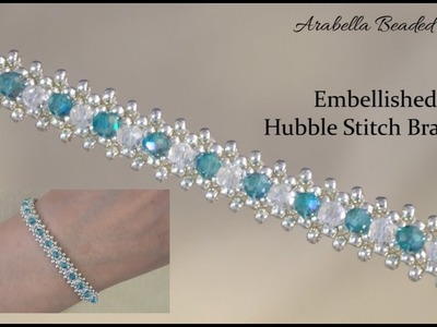 Beaded Bracelet Tutorial. Easy Jewelry Making. Hubble Stitch with Embellishment. Left-handed