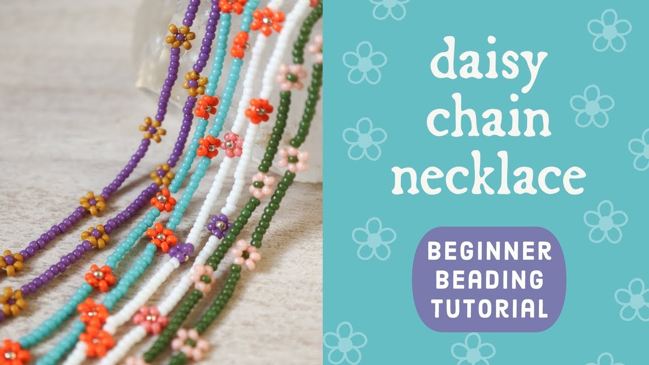 Beginner Beaded Flower Chain Necklace Tutorial