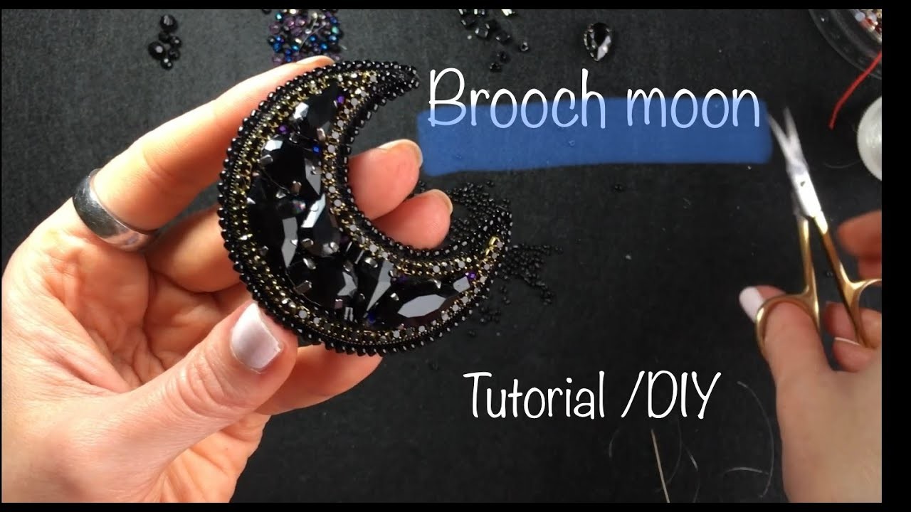 Brooch black moon Tutorial DIY