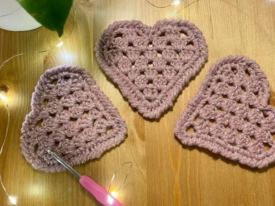Crochet Cup Holders for beginners - Granny heart crochet