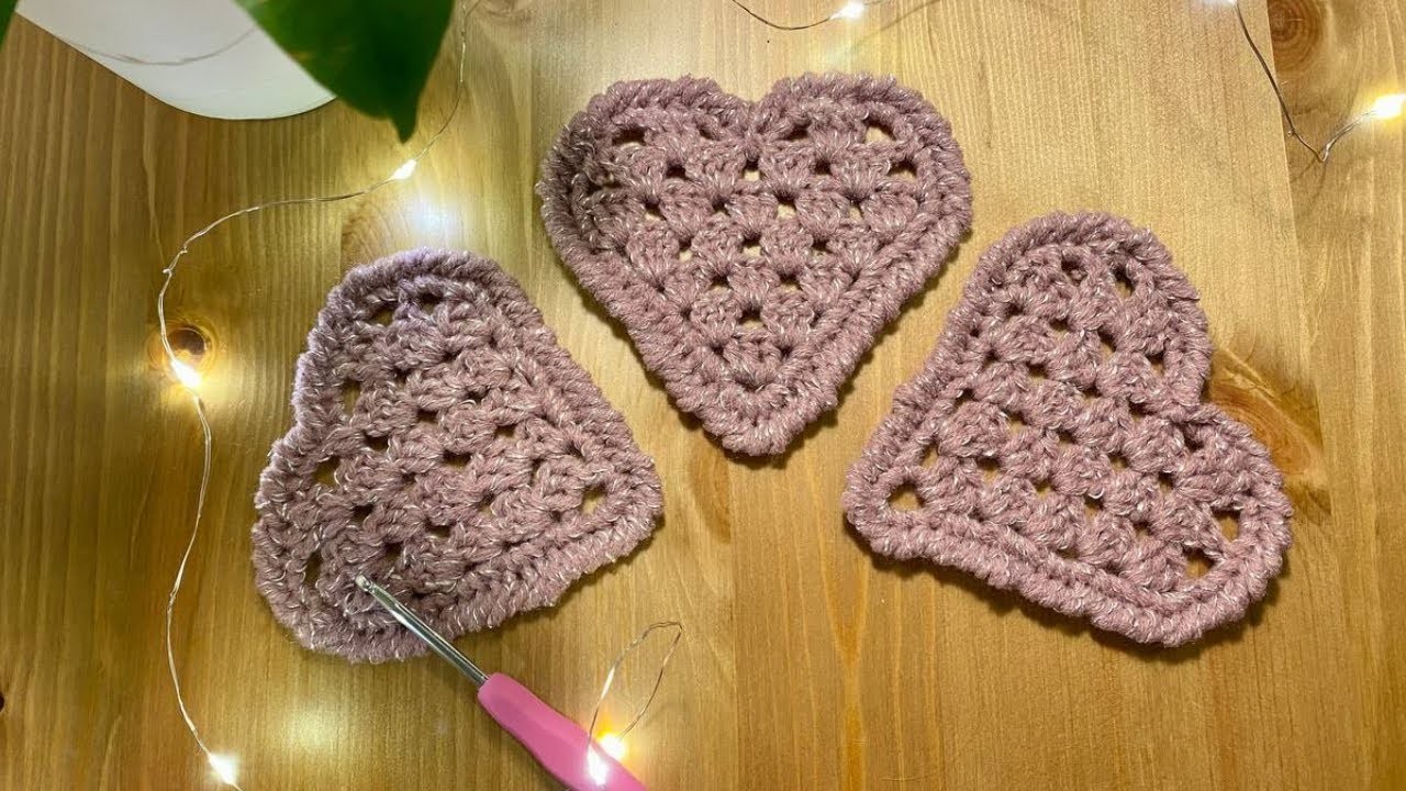 Crochet Cup Holders for beginners - Granny heart crochet