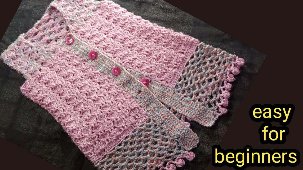 Crochet ladies jacket p2.How to crochet for beginners.ladies jacket ki bunayi.knitted cardigan
