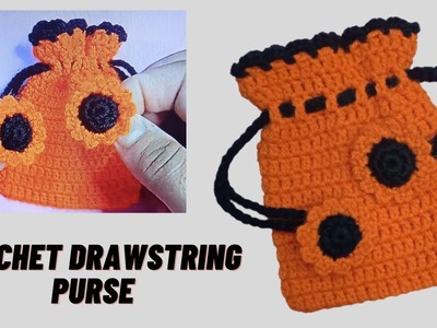 Crochet purse | How to make a Crochet Drawstring Purse | Beginners friendly  Crochet Mini Purse.Bag