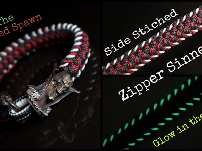 [CURSED SPAWN] HOW TO MAKE A ZIPPER SINNET PARACORD BRACELET , USING 4 CORDS.