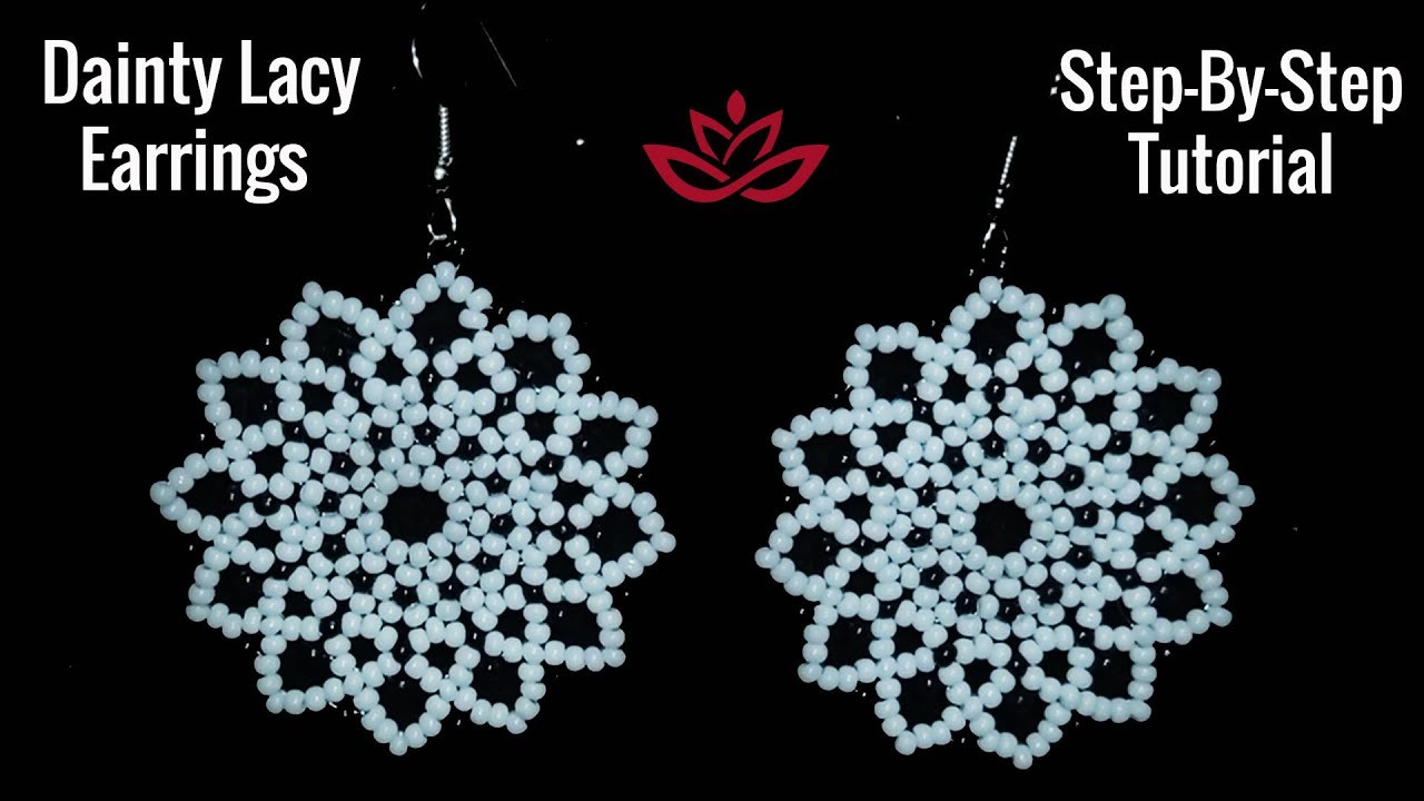 Dainty Lacy Seed Beads Earrings - Tutorial || DIY