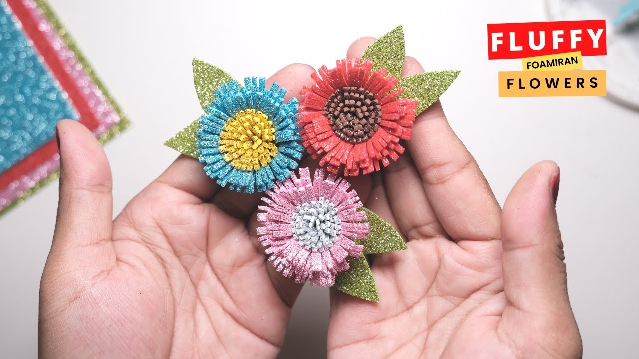 DIY Foamiran Flowers Tutorial: How to Make Fluffy Flowers for Hair Accessories and Decorations