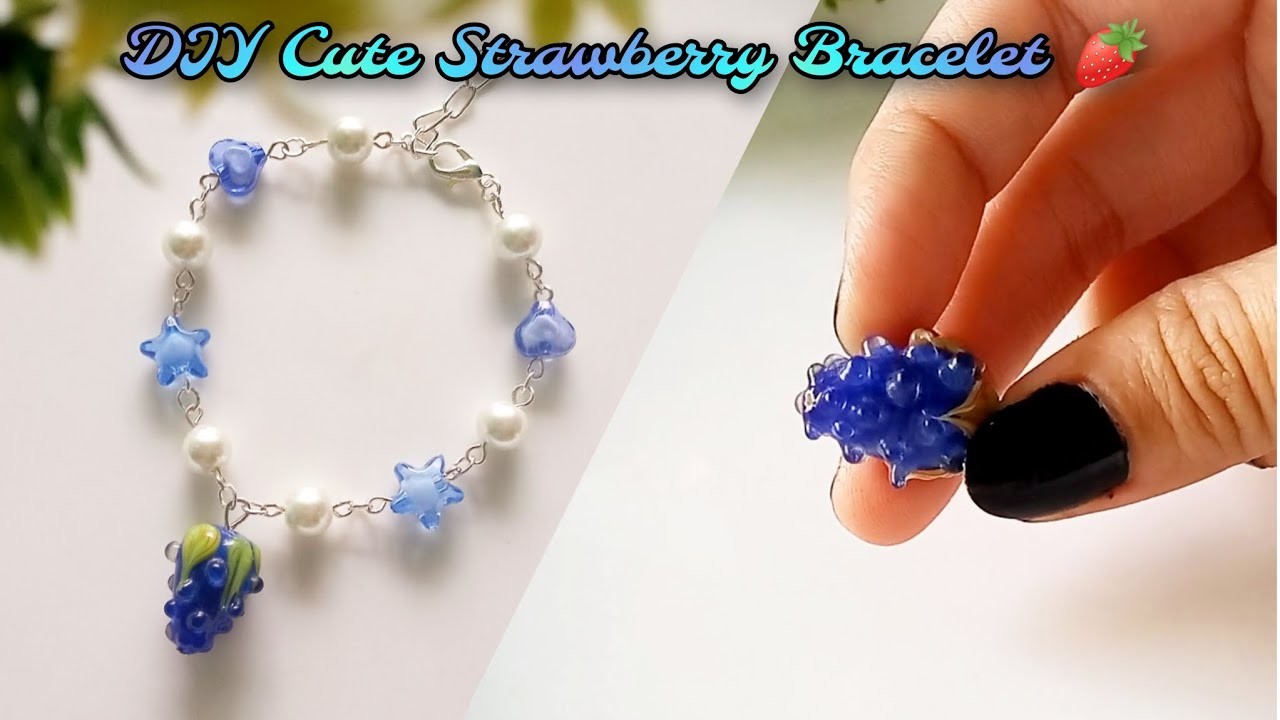 DIY | Strawberry Bracelet Tutorial ???? | Creative Mangalya #strawberry #diy #diybracelet