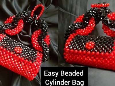 Easy 2023 trendy DIY Cylinder Beaded Bag. Beginner friendly beaded Bag tutorial