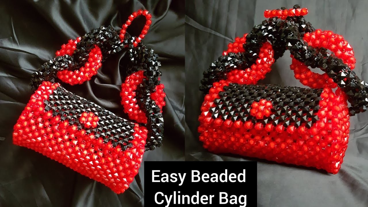 Easy 2023 trendy DIY Cylinder Beaded Bag. Beginner friendly beaded Bag tutorial