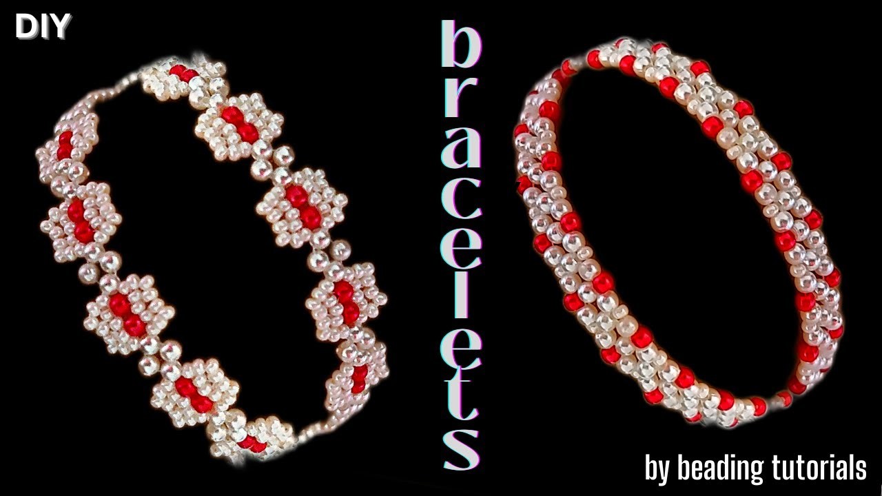Easy beading patterns for DIY beads bracelets. beading beginner patterns
