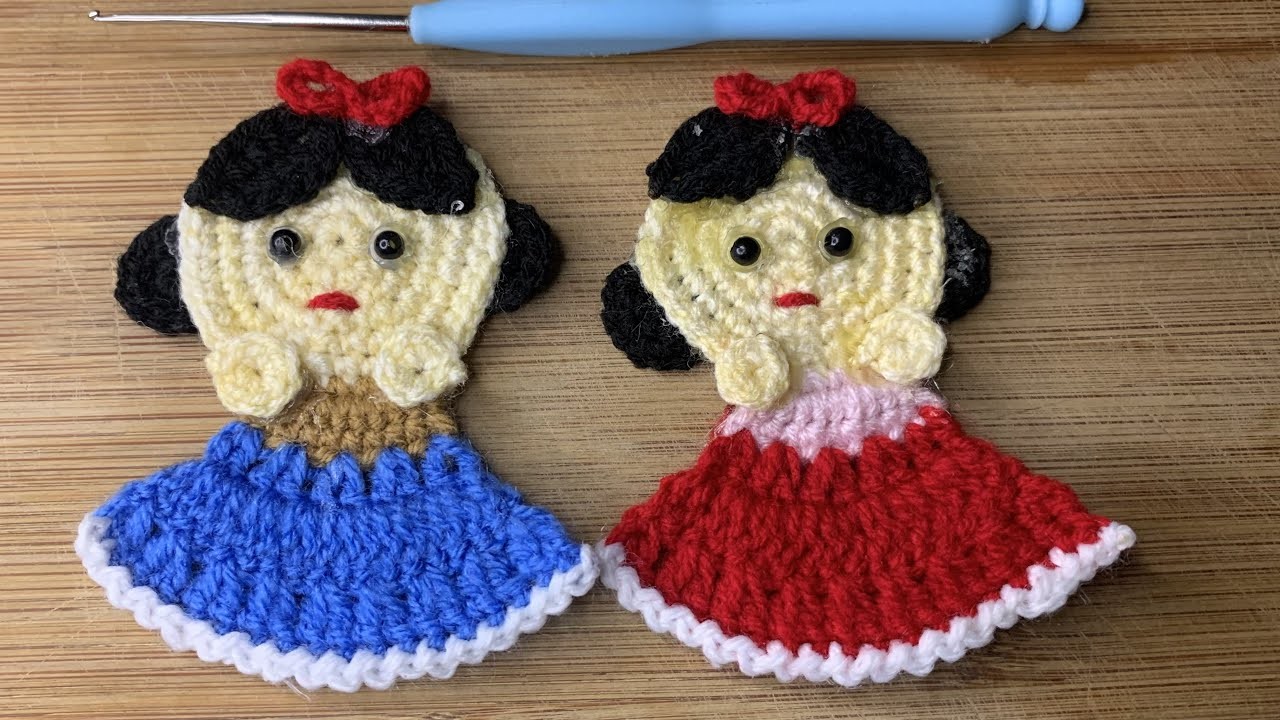 Easy crochet baby doll very easy and quick baby snow white for your hairclip crochet for beginners