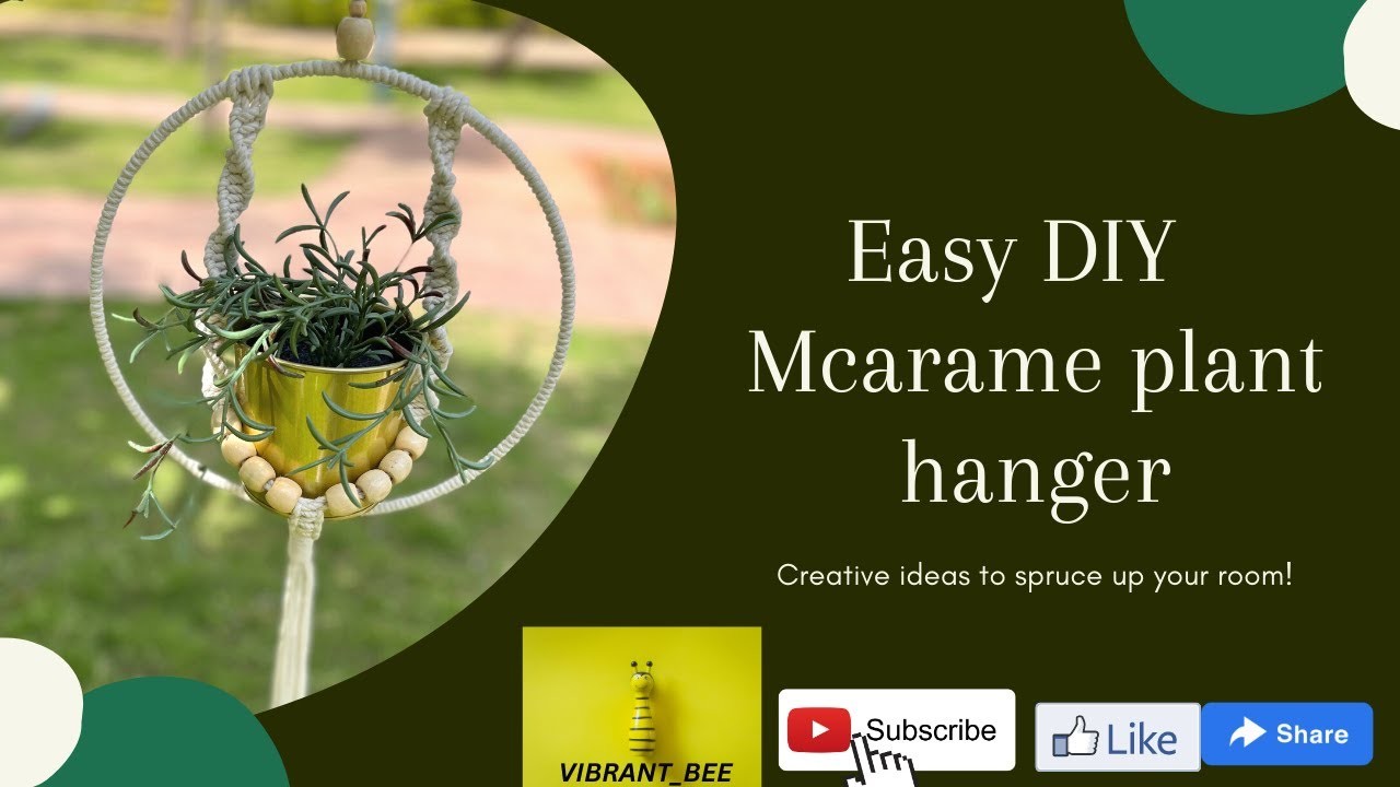 Easy DIY Macrame Plant Hanger Tutorial || Macrame Wall Hanging #macrame #youtube #diy #planthanger