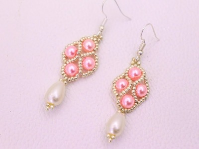 Easy Pearl Jewelry Making At Home.Beaded Earrings.DIY Earrings.Beading Tutorials-Easy & Quick Craft