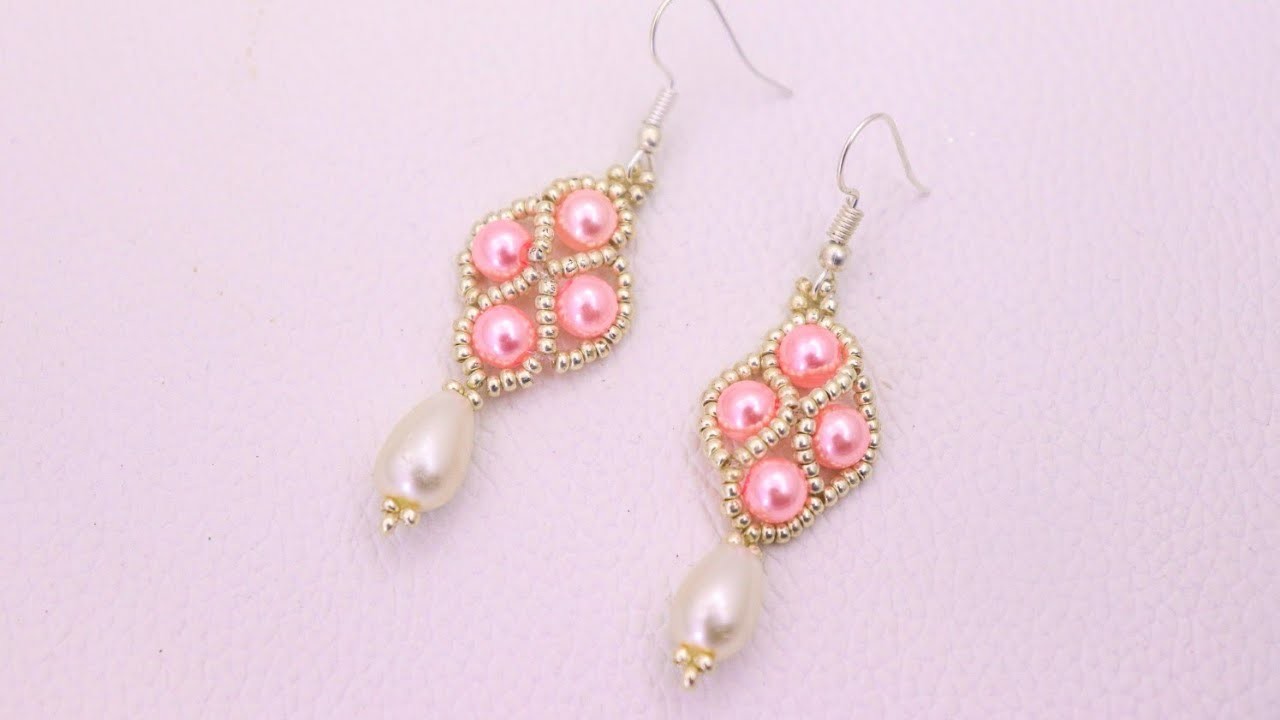 Easy Pearl Jewelry Making At Home.Beaded Earrings.DIY Earrings.Beading Tutorials-Easy & Quick Craft