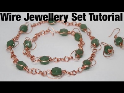 Easy Wire Wrapped Jewellery Set Tutorial Necklace Bracelet Earrings