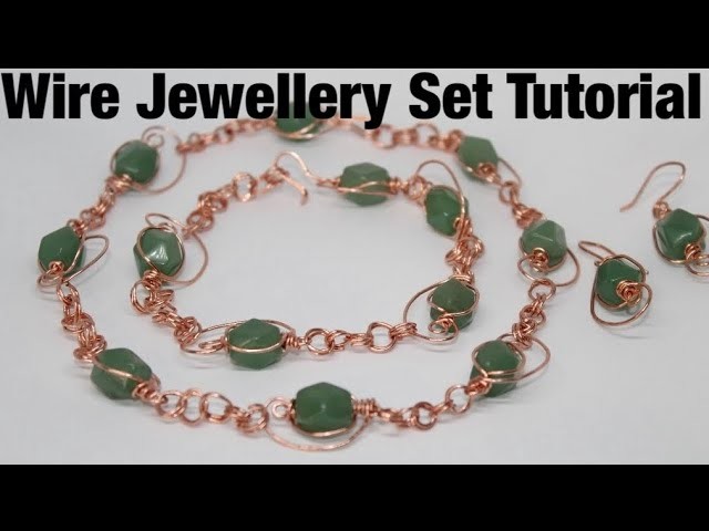 Easy Wire Wrapped Jewellery Set Tutorial Necklace Bracelet Earrings