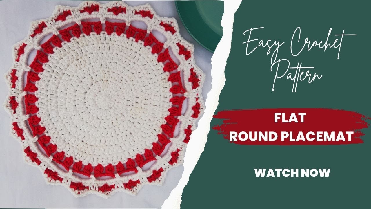 How to crochet a flat round placemat | Simple Crochet Doily | Beginner Friendly Crochet