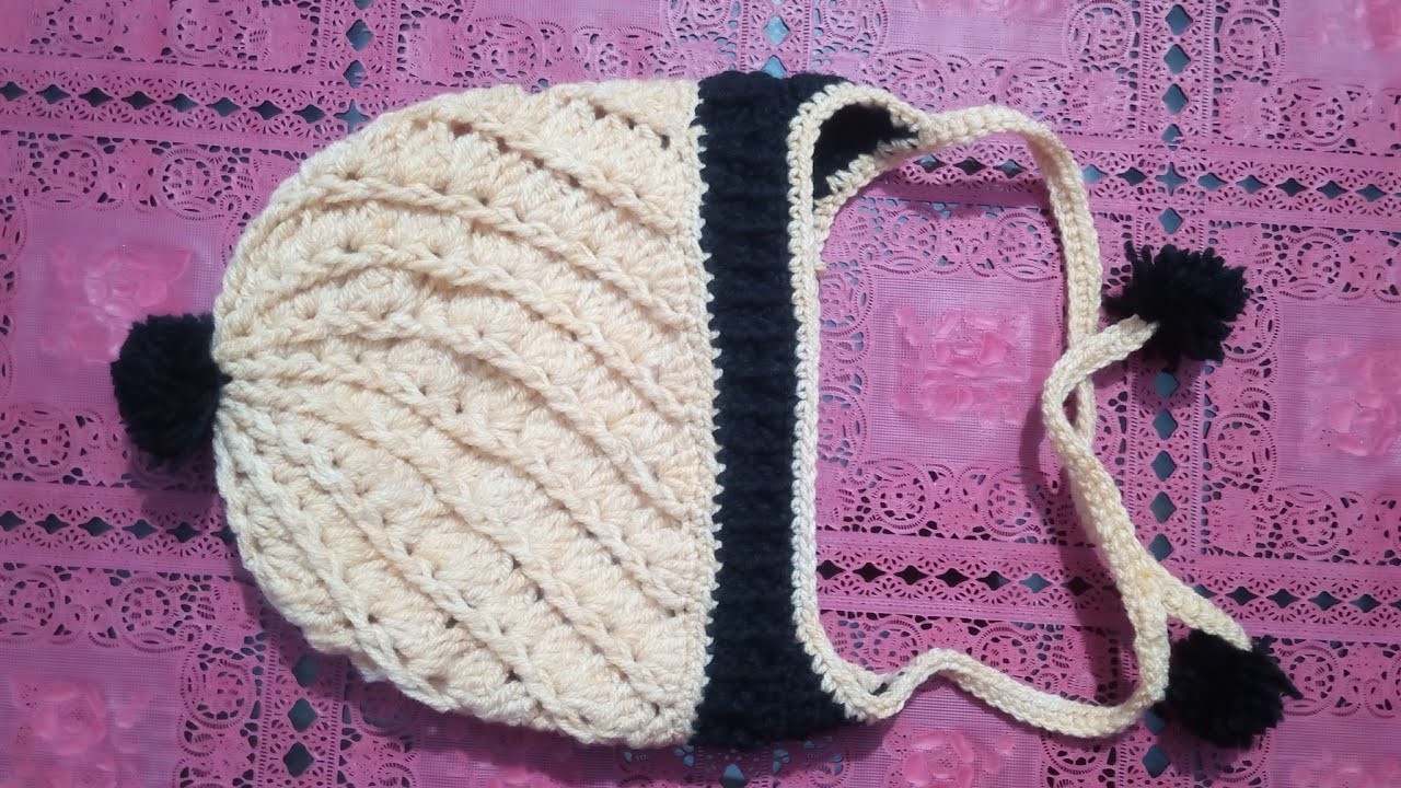 How To Crochet Crochet Bannie Earflaps Hat Newsboy Hat 6-12 Months Baby  Beginner Crochet Projects