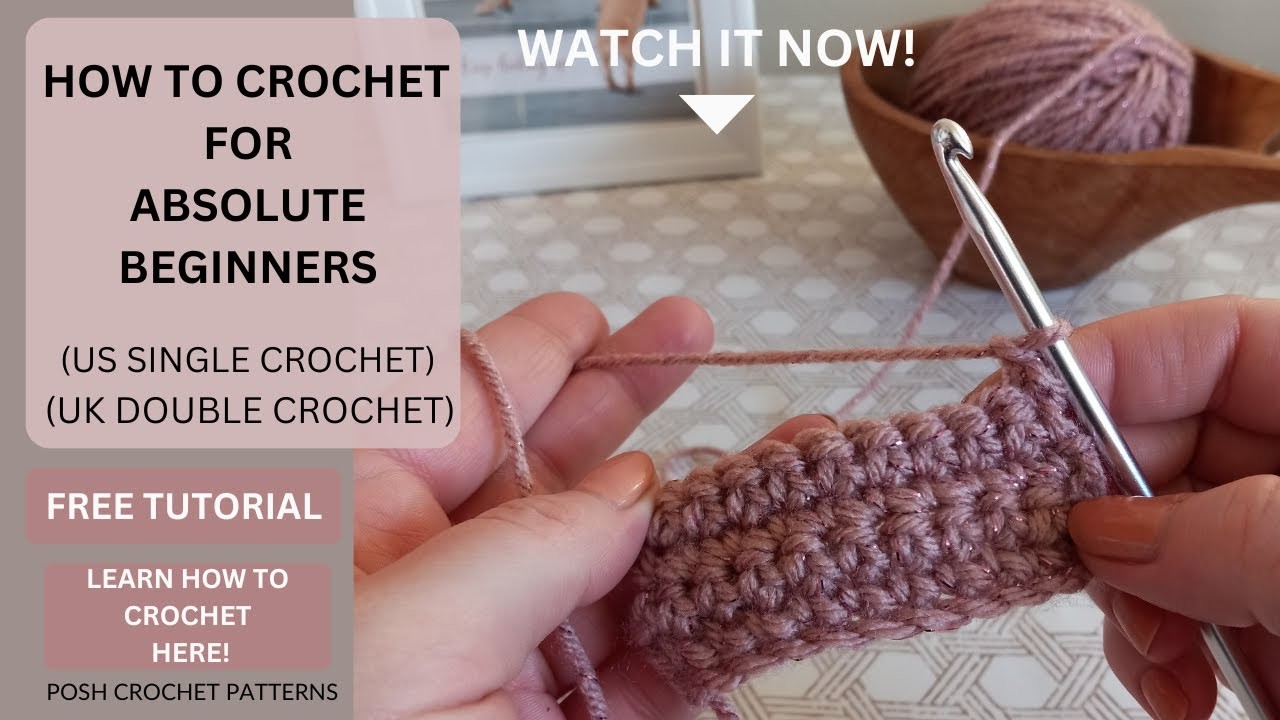 HOW TO CROCHET FOR ABSOLUTE BEGINNERS (US SINGLE CROCHET) ( UK DOUBLE CROCHET)#HOWTOCROCHET