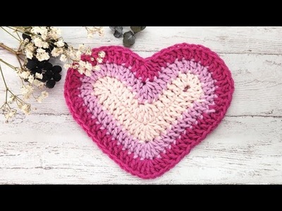How to crochet???? HEART Coaster ????????????