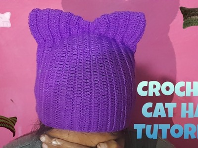 How to Easy Crochet Cat Hat Tutorial for beginners | Crochet Girls Cat Hat #woolen ##corchet
