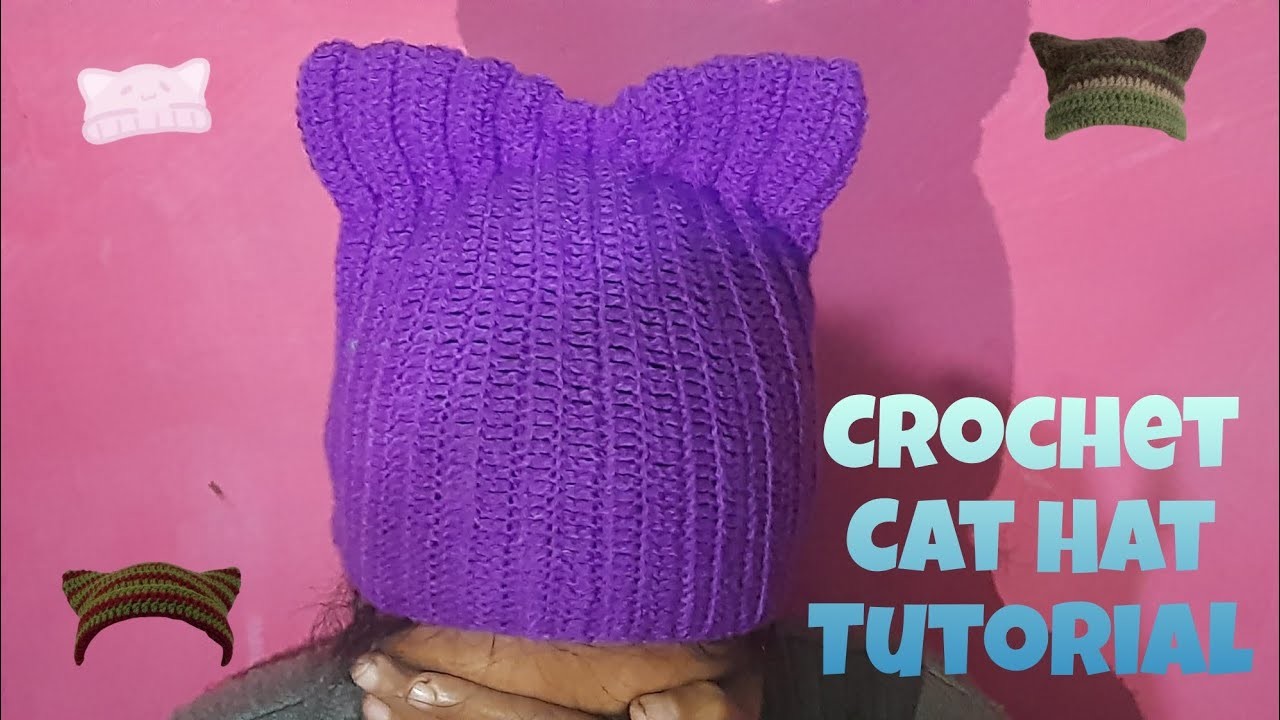 How to Easy Crochet Cat Hat Tutorial for beginners | Crochet Girls Cat Hat #woolen ##corchet