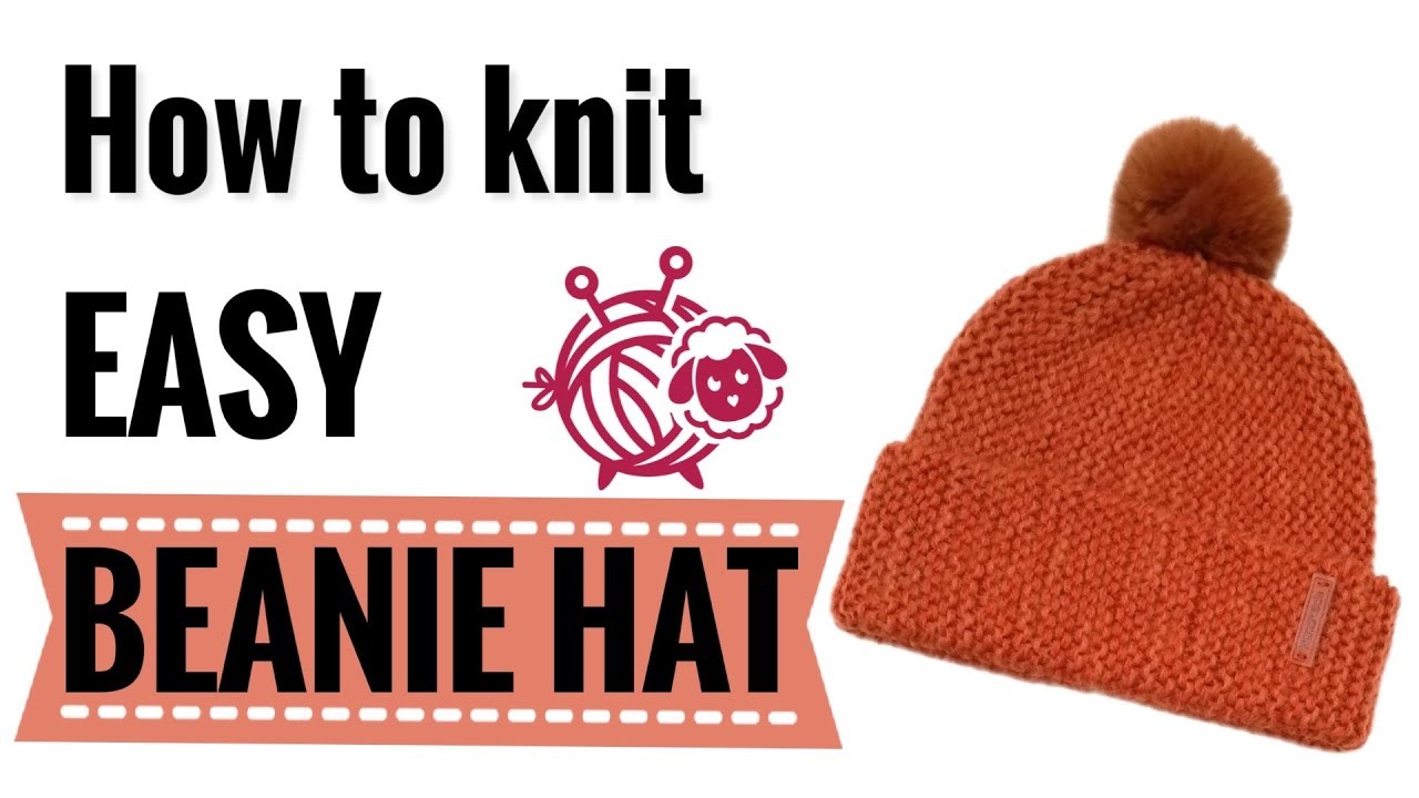 How to knit easy beanie hat side to side with garter stitch and short rows