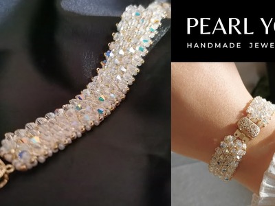 How to make a Shining Sparkling and Blingbling Bracelet? Follow the tutorial by PEARL YOU.