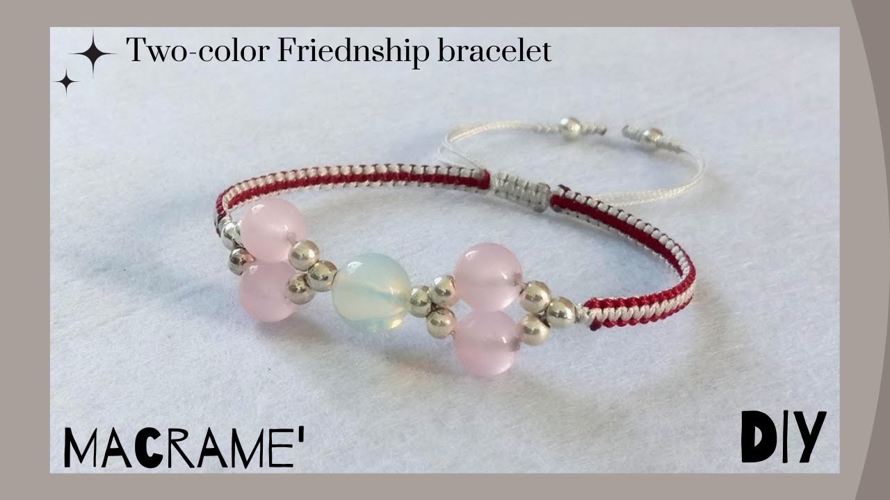 How to make a Two-color Friendship Bracelet with beads