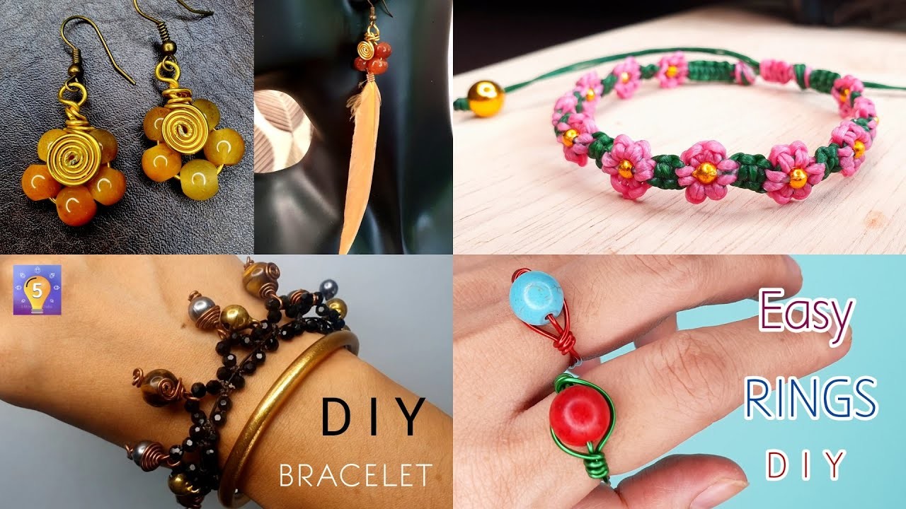 How to make bracelets, earrings, twisted wire, colored stone rings