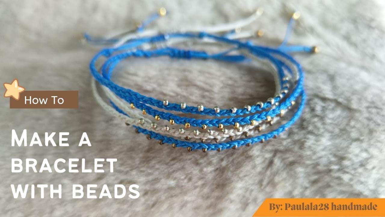 How to make easy lovely bracelet from thread and beads