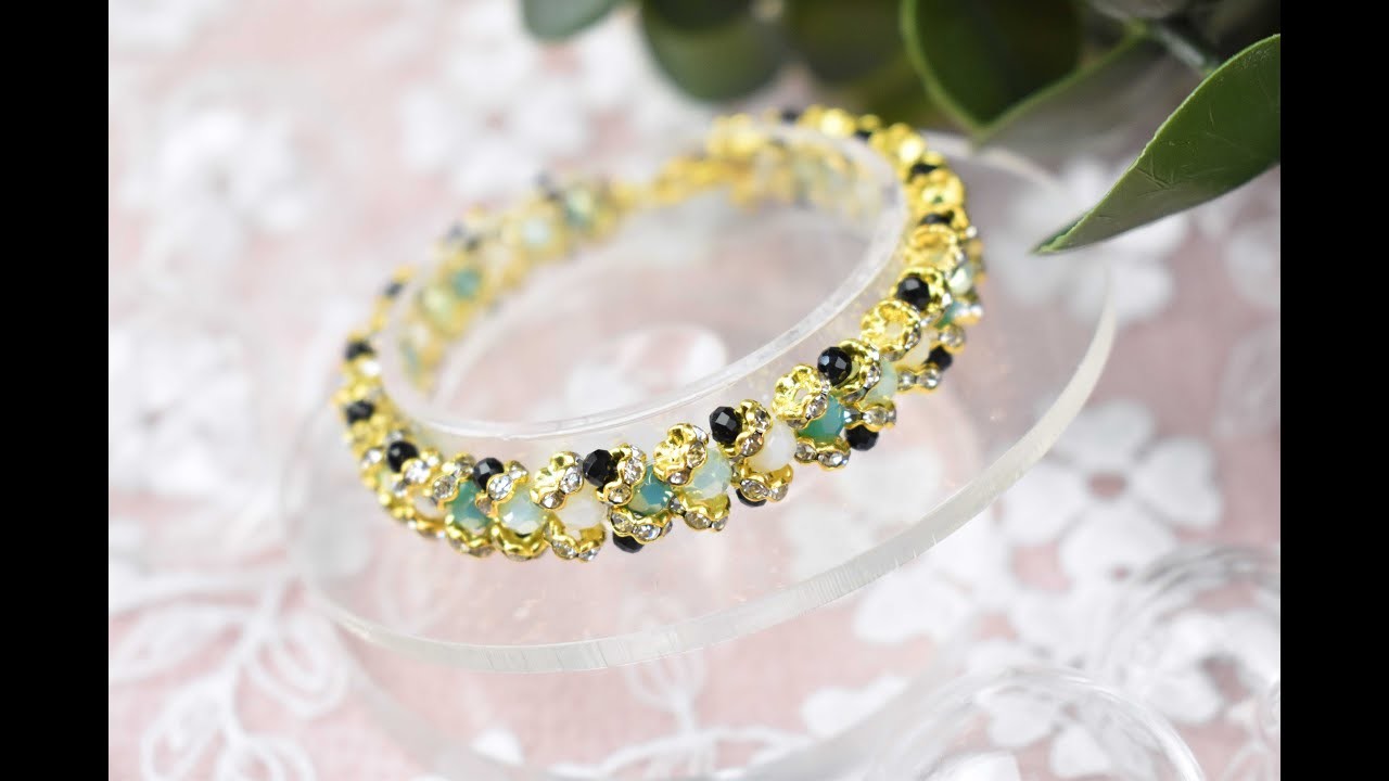 How to Make Golden Seed and Crystal Beaded Bracelet