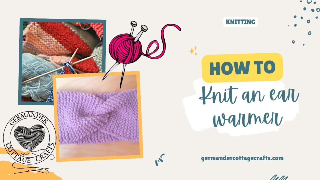 Knit ear warmer pattern for beginners. Earwarmer headband knitting tutorial. Learn to knit.