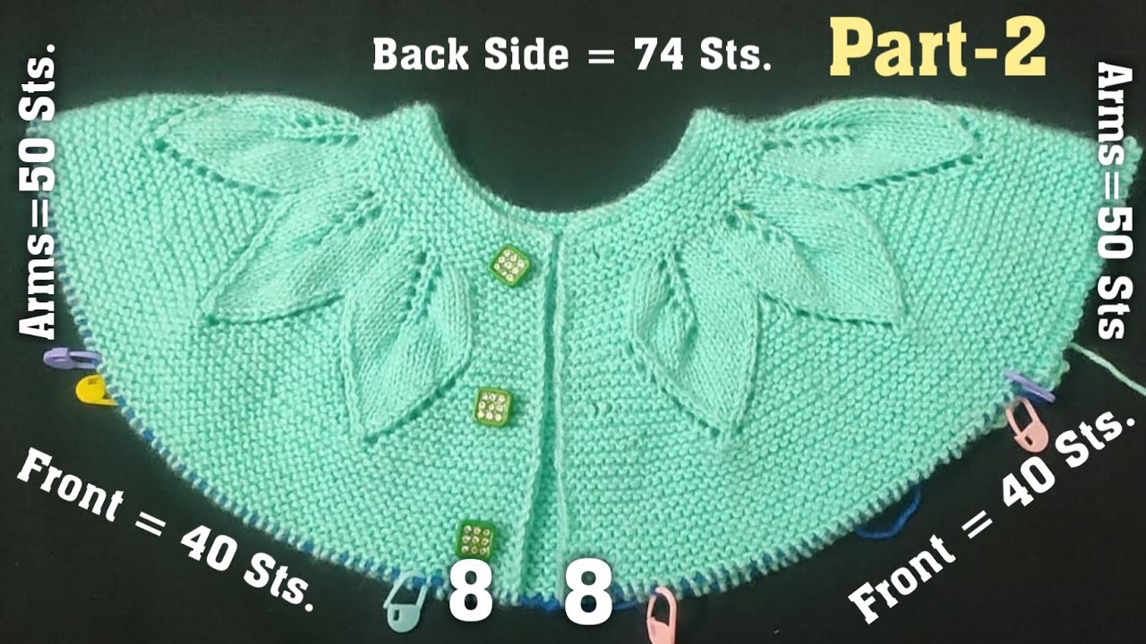 Knitting Baby Sweater: Top to down : Step by Step????1-2 yrs old (Part-2) (Hindi) Jasbir Creations