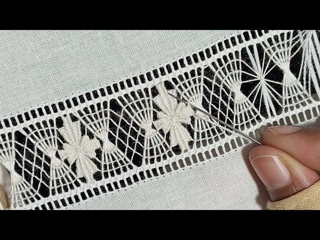 New Beautiful White Embroidery Ideas for Beginners. New Tarkashi Design. DMC.Thread Drawing