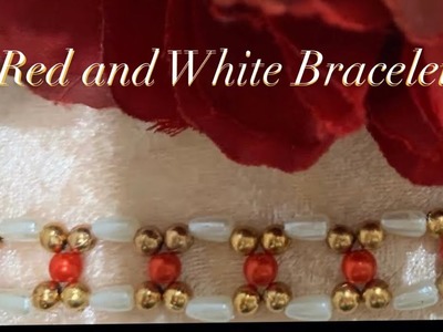 Red and white beaded bracelet tutorial || Easy step by step tutorial ✨
