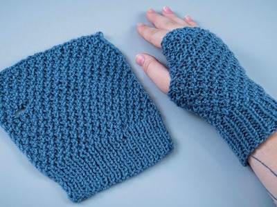 Simple fingerless mittens on 2 knitting needles - an option for beginners!