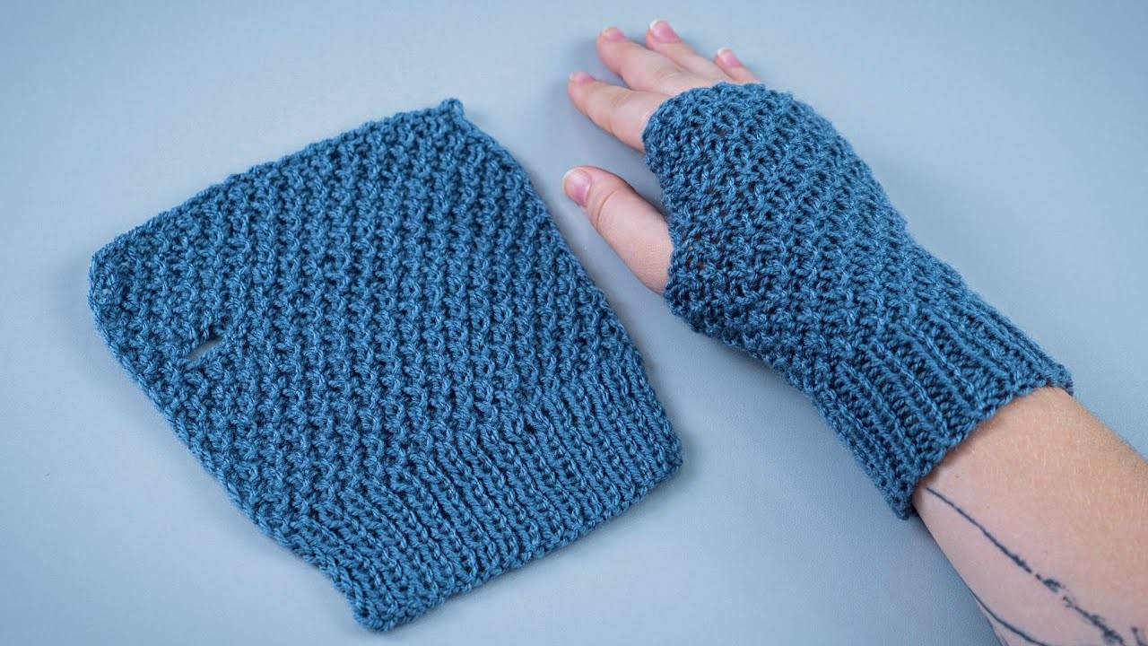 Simple fingerless mittens on 2 knitting needles - an option for beginners!