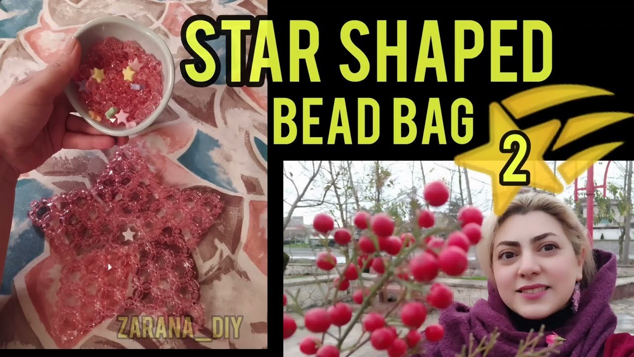 ????Star Shaped Beaded Bag Tutorials Part 2????Connecting Particles to Make Star Shaped Panel@zarana_diy